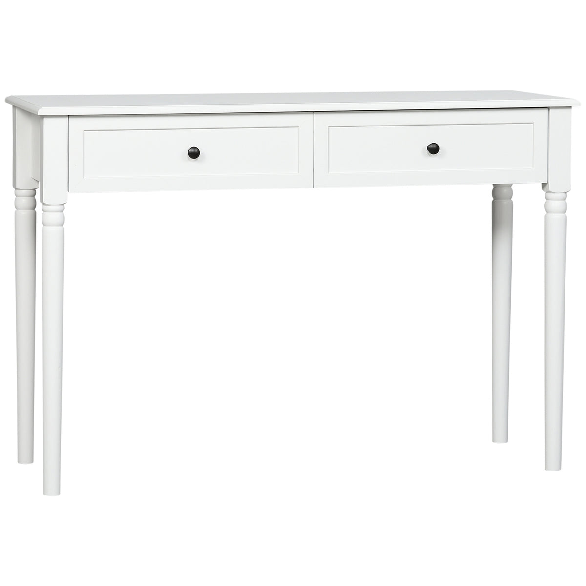 Console Table, Hallway Table, Side Table With Drawers, Modern Sofa Table For Entrance, Living Room And Hallway, Pine Wood, White