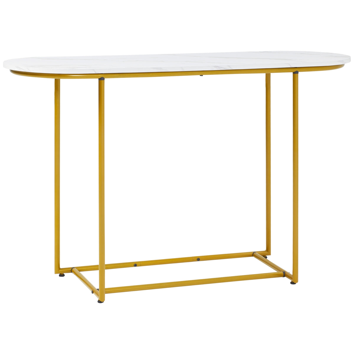 Console Table, Modern Hallway Table As A Side Table, Sofa Table, Steel, White + Gold, 120X40X75 Cm