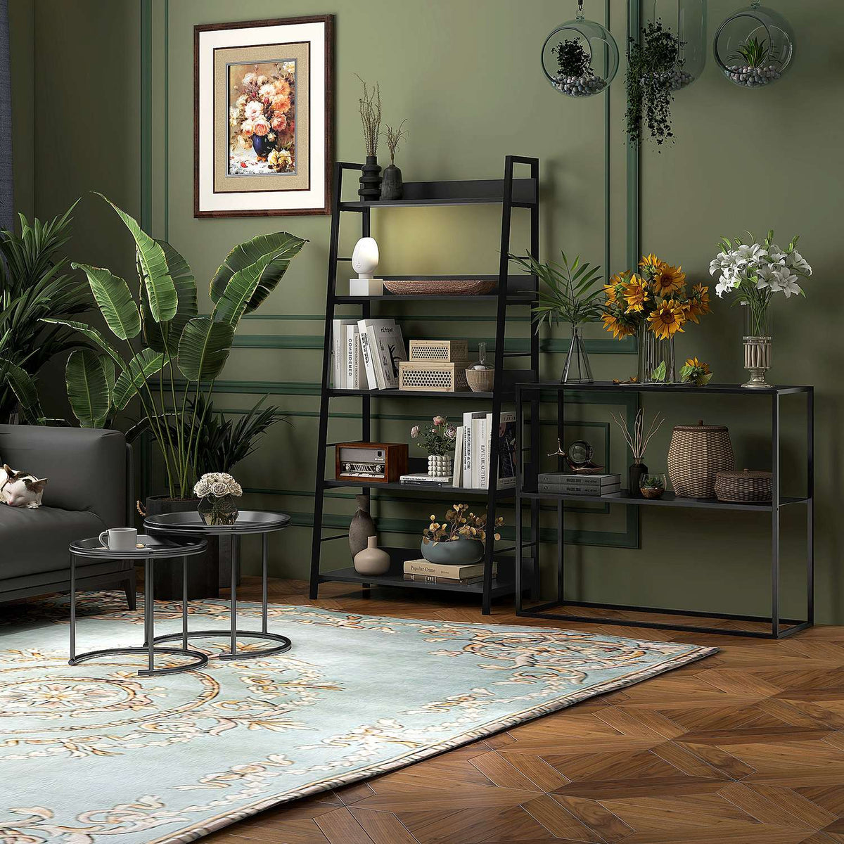 Console Table With 2 Levels, Hallway Table, Side Table Made Of Steel, With Tip Protection, 90X30X75 Cm