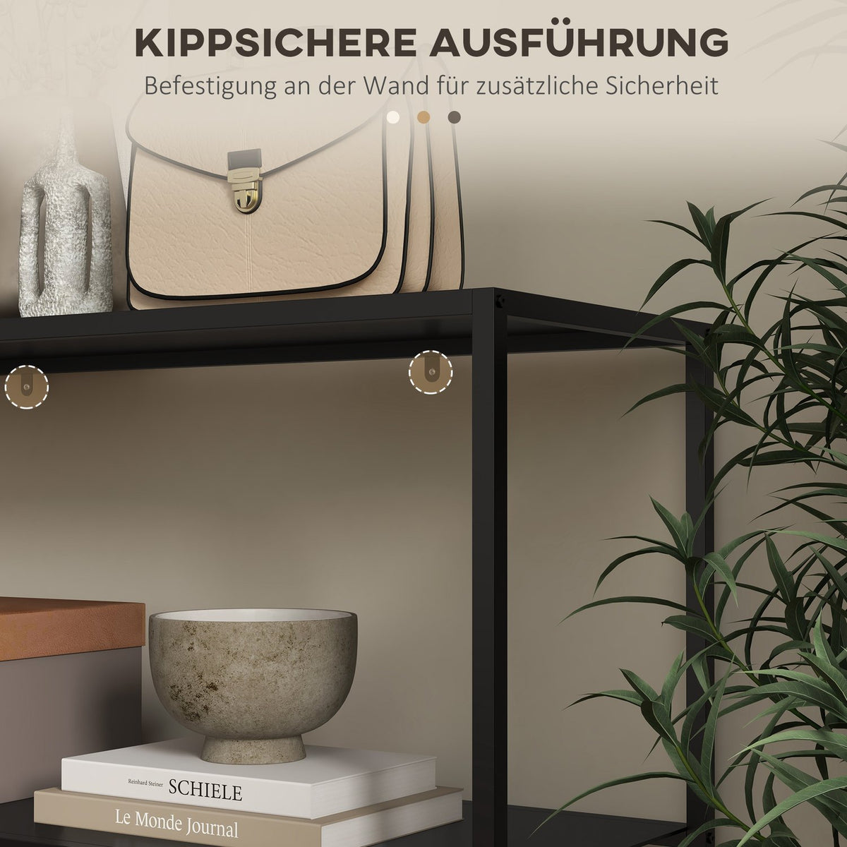Console Table With 2 Levels, Hallway Table, Side Table Made Of Steel, With Tip Protection, 90X30X75 Cm