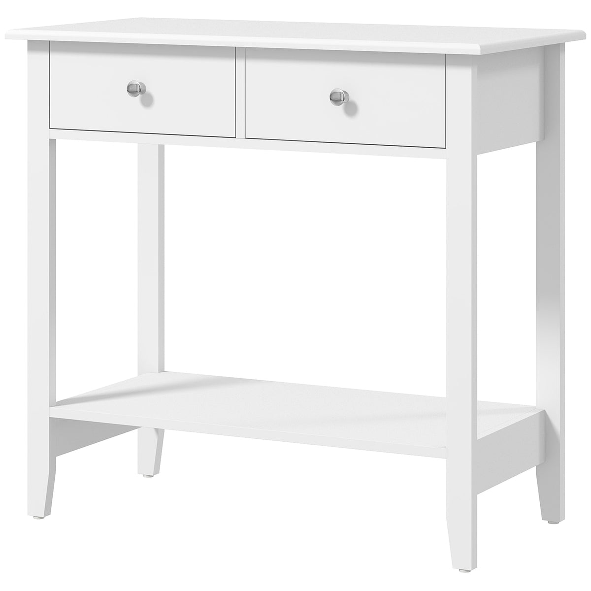 Console table, hallway table, side table with 2 drawers, sideboard entrance, solid wood 80 x 40 x 75 cm