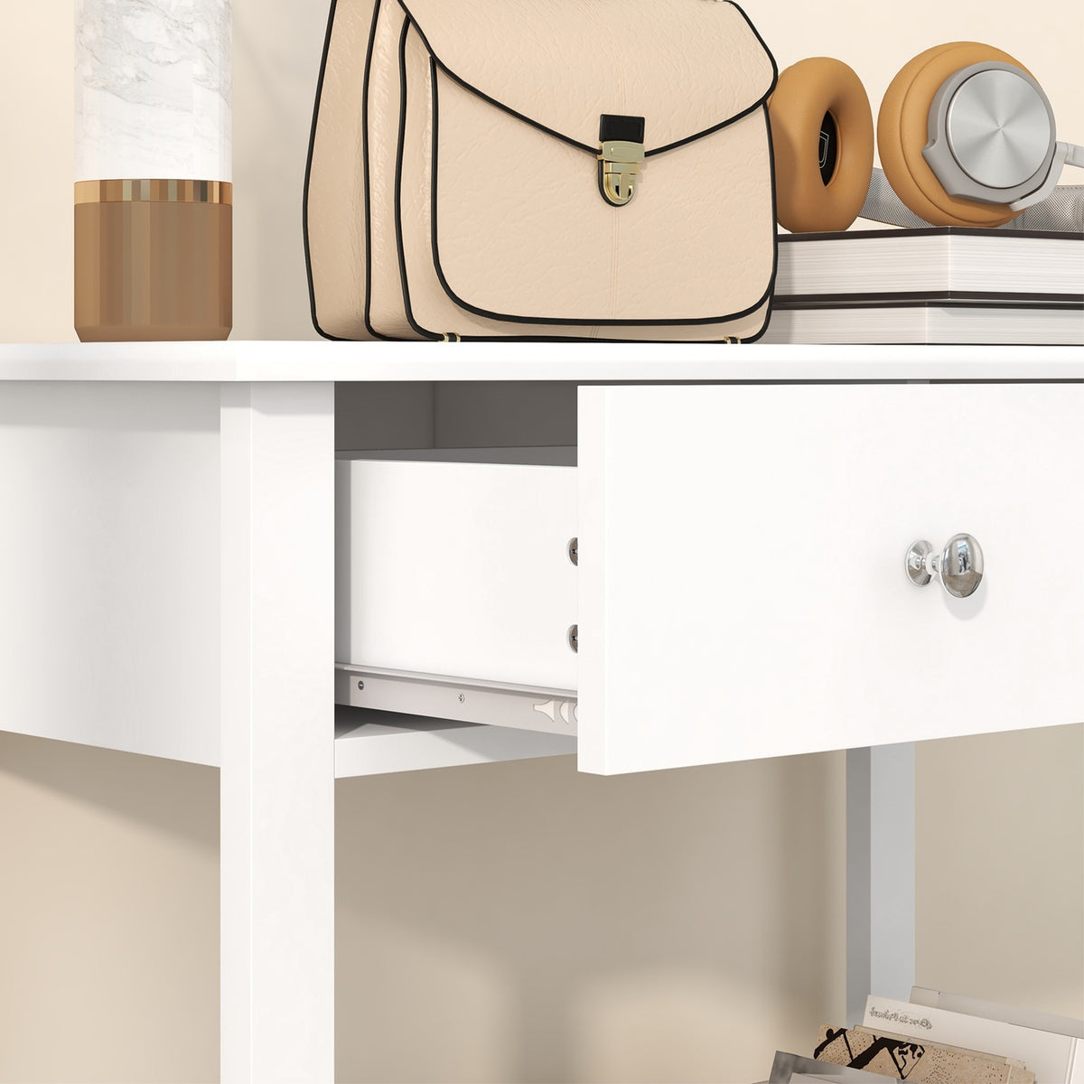 Console table, hallway table, side table with 2 drawers, sideboard entrance, solid wood 80 x 40 x 75 cm