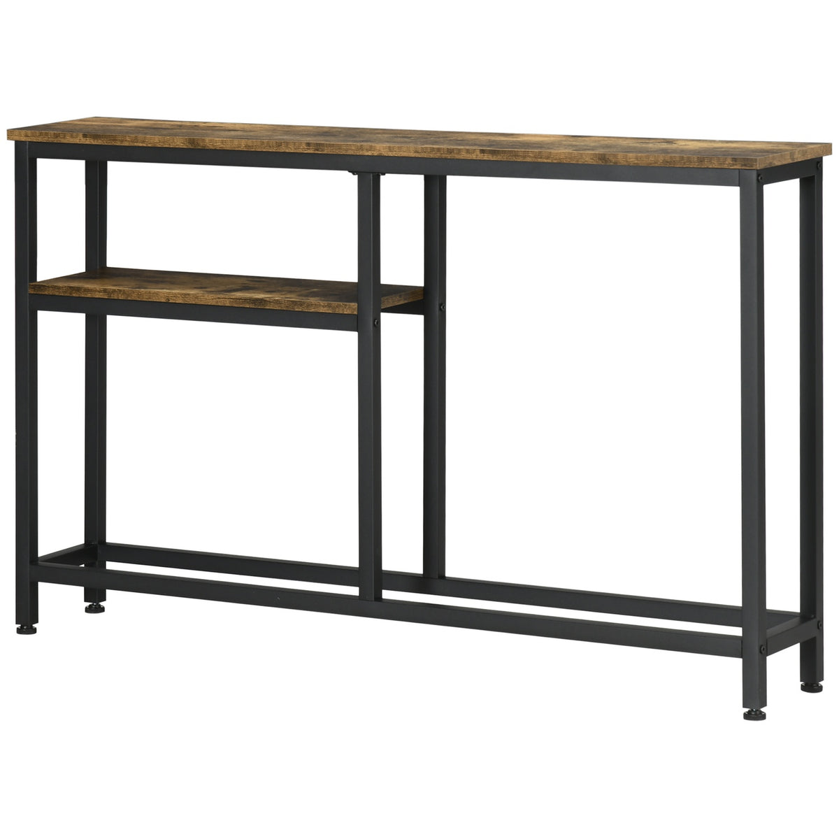 Console table, hallway table with 2 levels, steel legs, anti-tip, side table, decorative table for living room, hallway, 120 x 23 x 75 cm