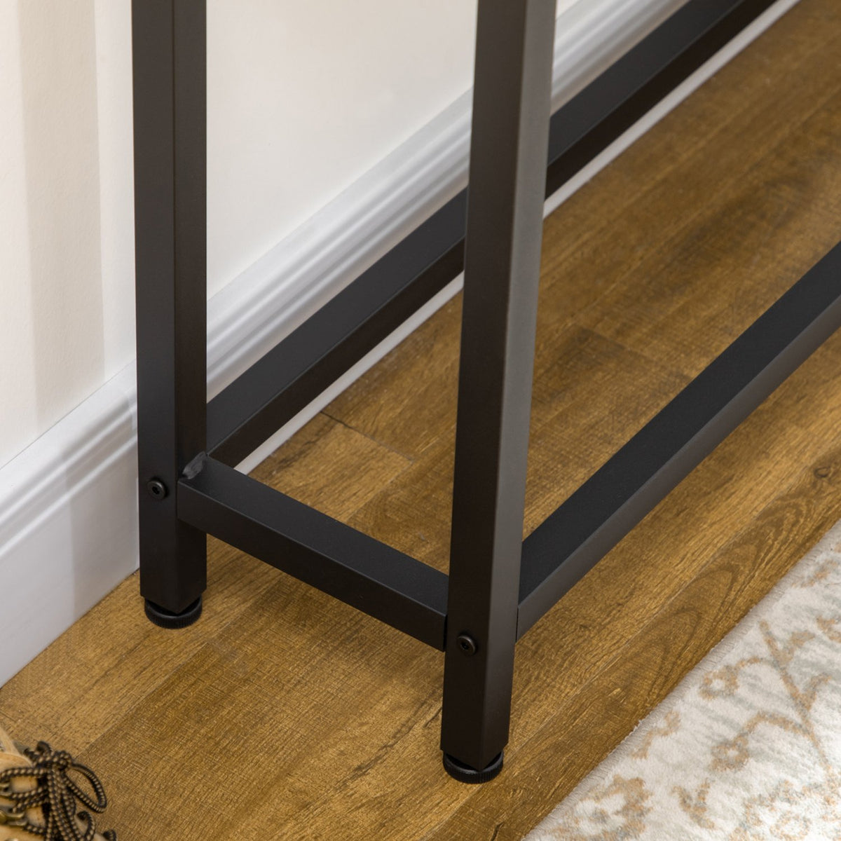 Console table, hallway table with 2 levels, steel legs, anti-tip, side table, decorative table for living room, hallway, 120 x 23 x 75 cm