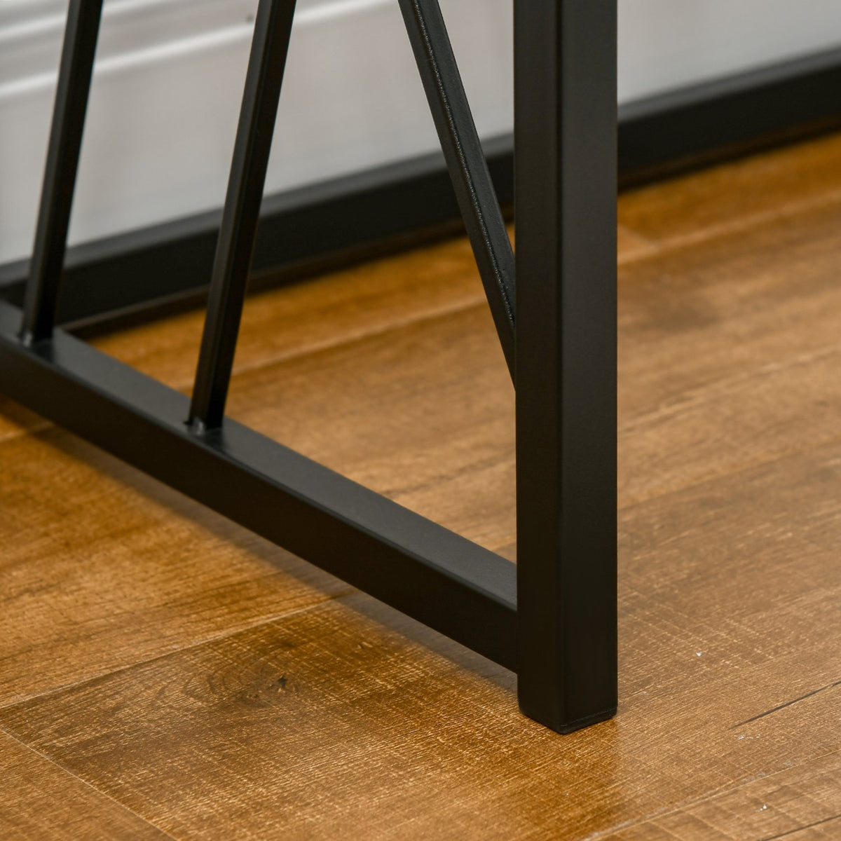 Console table, hallway table with steel legs, side table in industrial style, decorative table for hallway, for hallway, entrance, office, steel, 120 x 35 x 75 cm brown