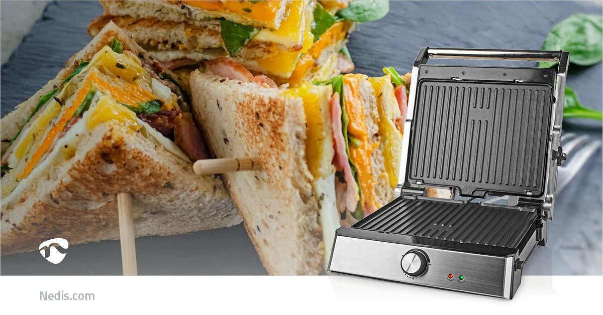 Contact Grill | 2000 W | 29 x 23 cm | Adjustable temperature control | Plastic / Stainless Steel