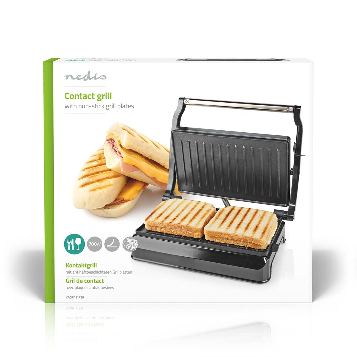 Contact Grill | 700 W | 23 x 14.5 cm | Aluminum / Plastic