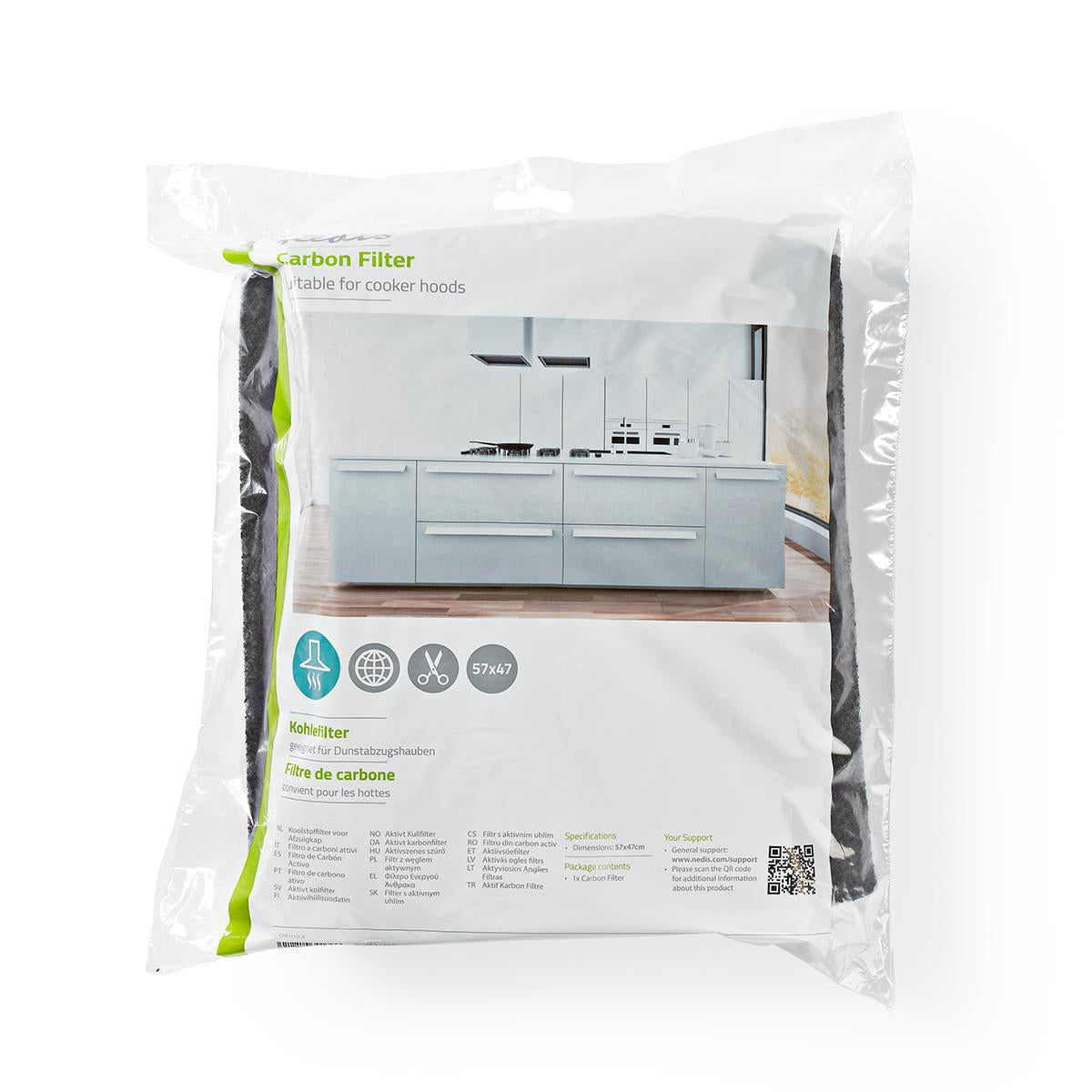 Cooker hood carbon filter | Compatible with: Universal | Replacement indicator | Hackable