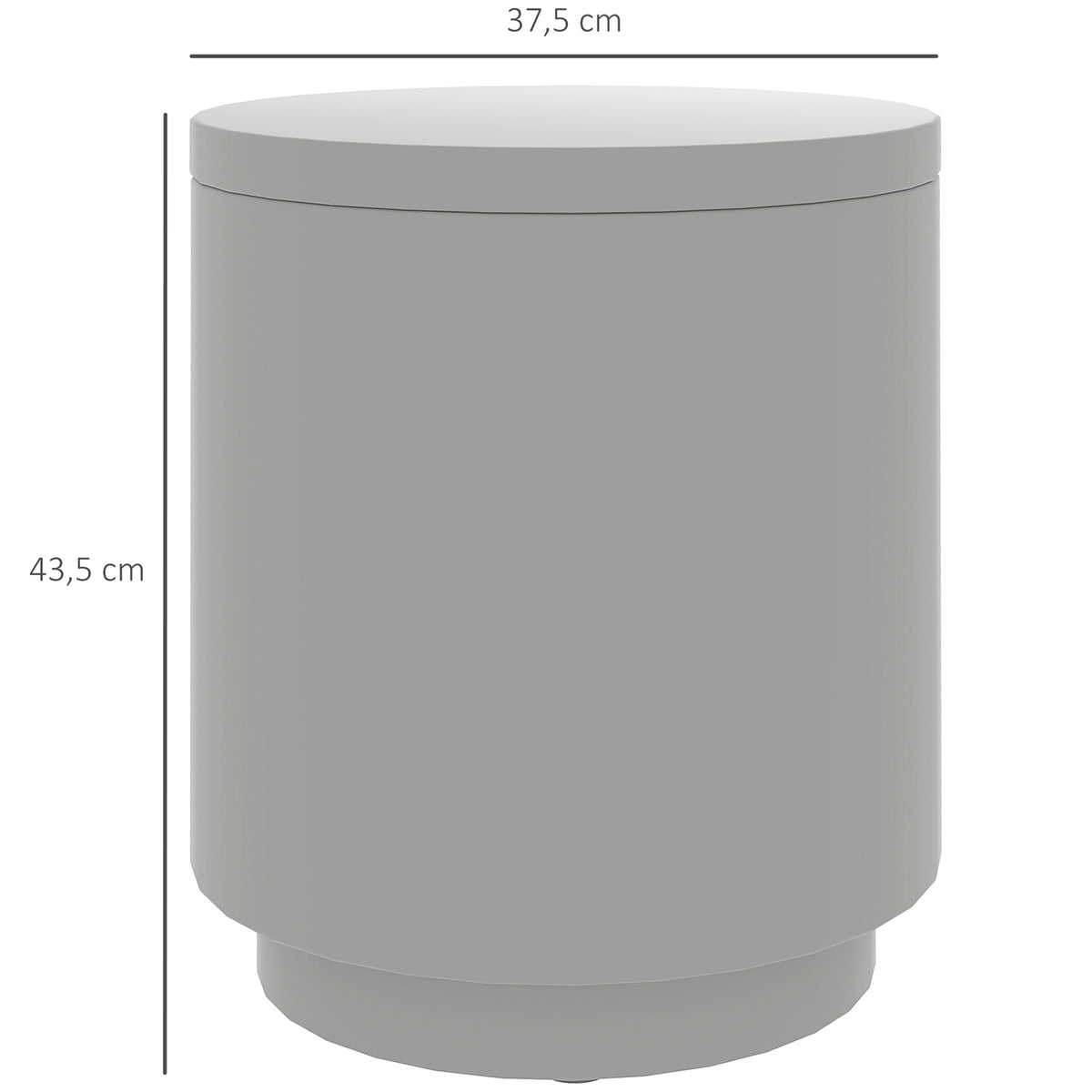 Cool Bar Side Table with Removable Table Top 10 L Drinks Cooler Bistro Table Small Patio Table for Party Camping Light Gray
