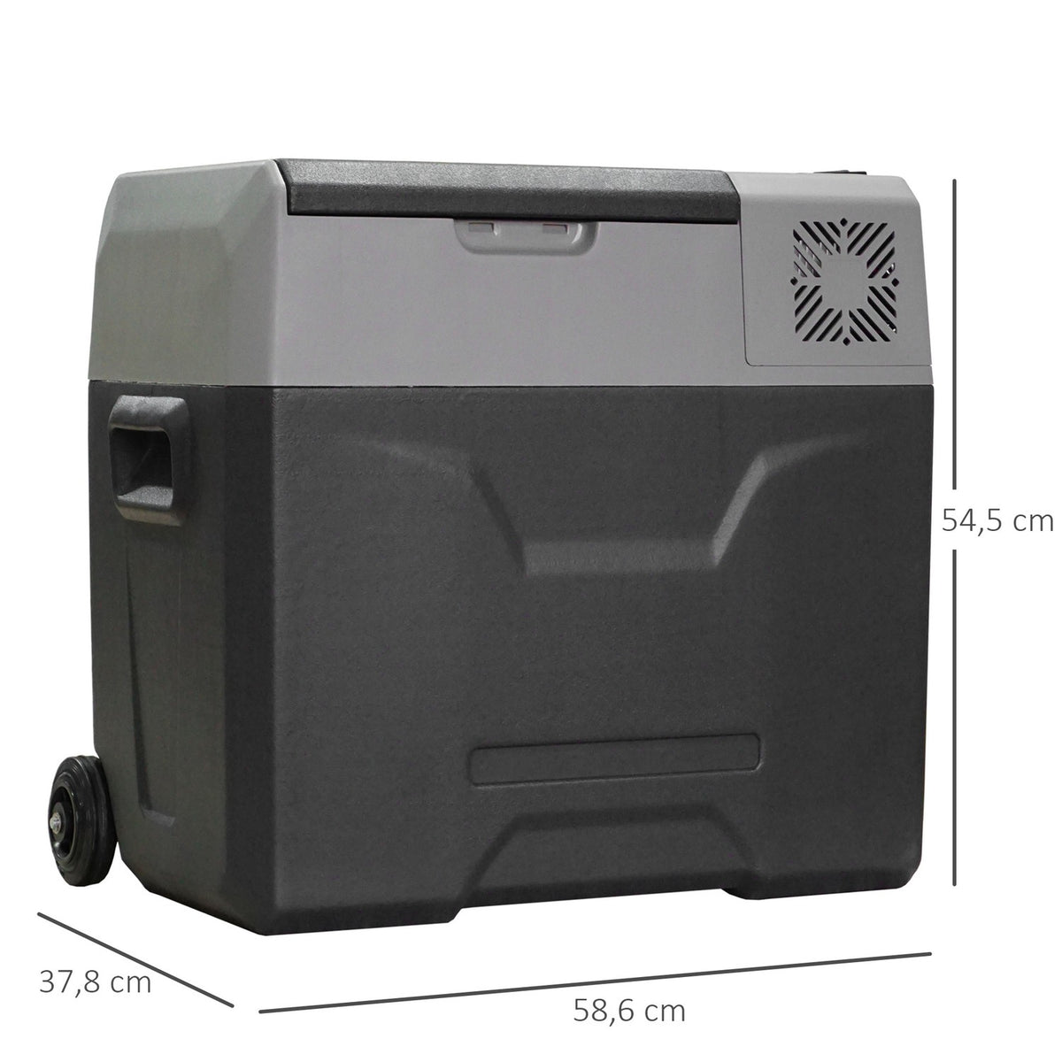 Cool Box Car 50L Electric Car Refrigerator With Compressor For Camping Travel 12/24V Dc And 110-240V Ac Gray