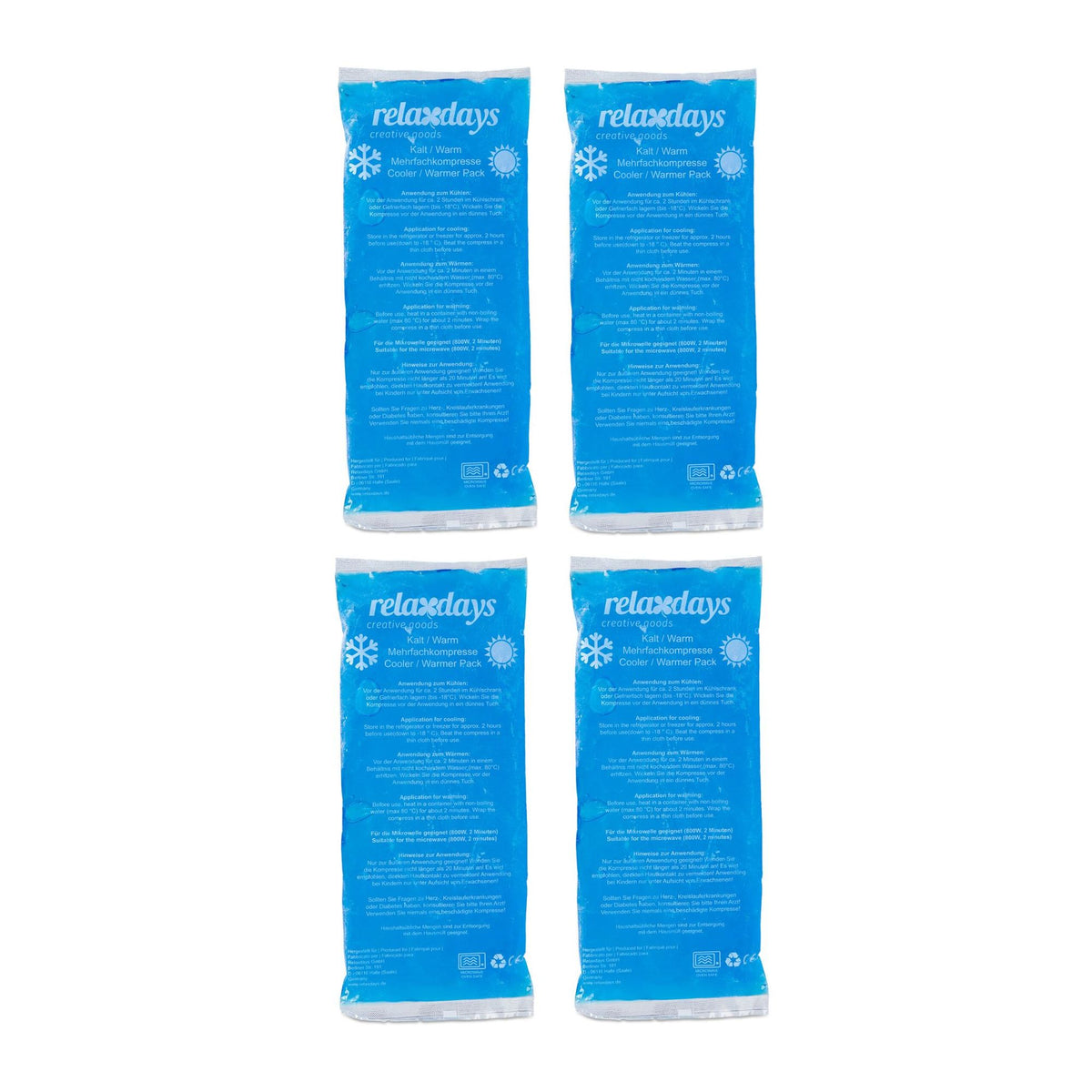 Cooling lamps rectangular set of 4 blue