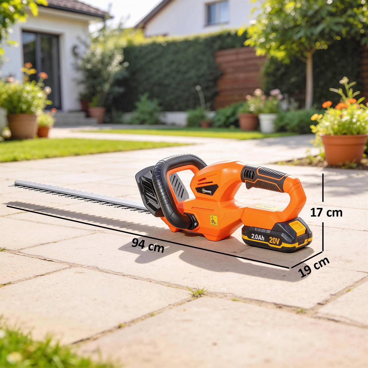 Cordless Electric Hedge Trimmer, 51cm Blade, 100W Motor