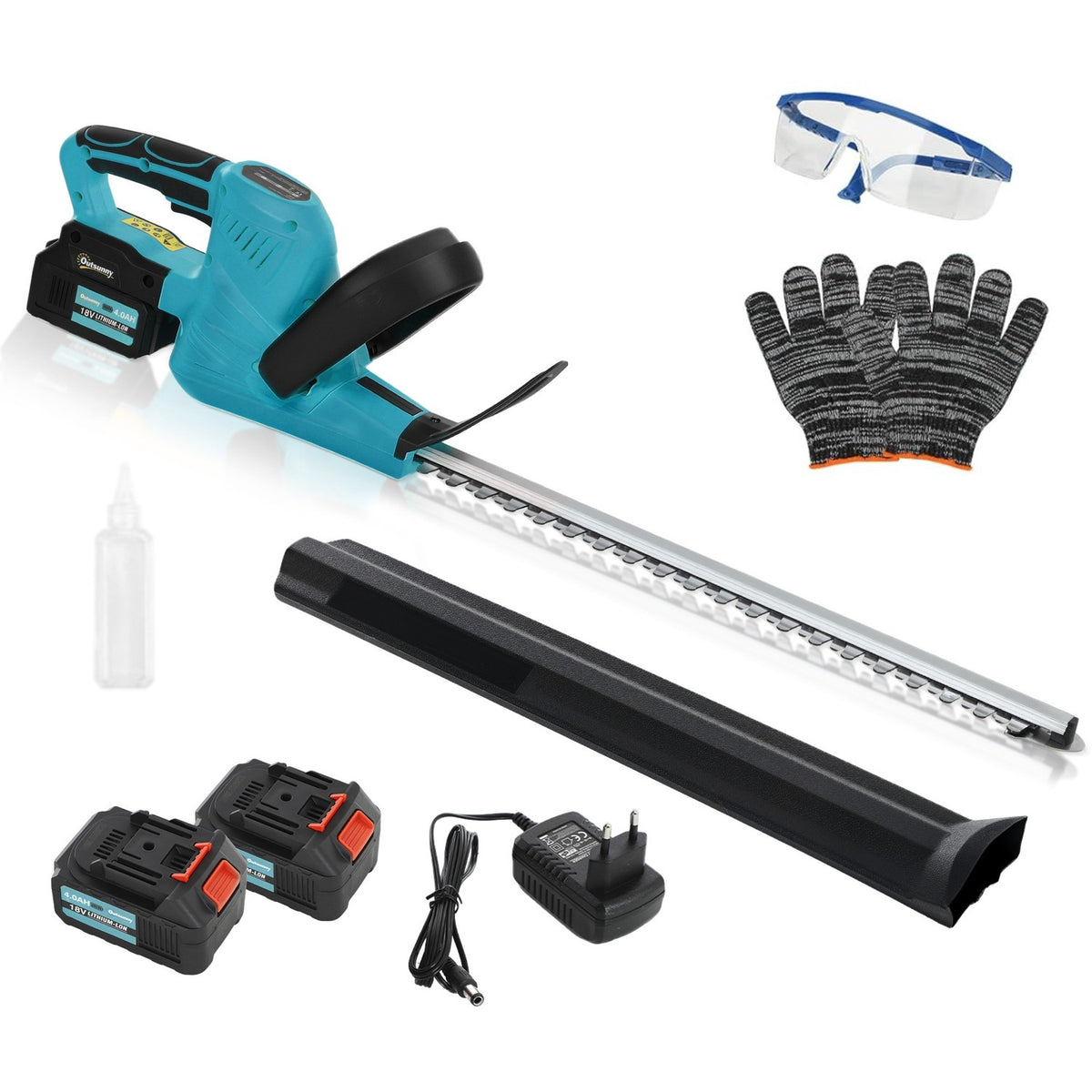 Cordless Hedge Trimmer, Dual Battery, 86 cm Blade