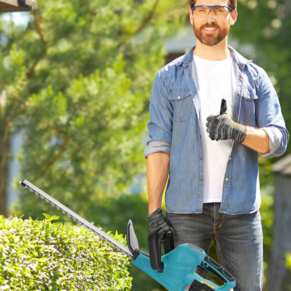 Cordless Hedge Trimmer, Dual Battery, 86 cm Blade