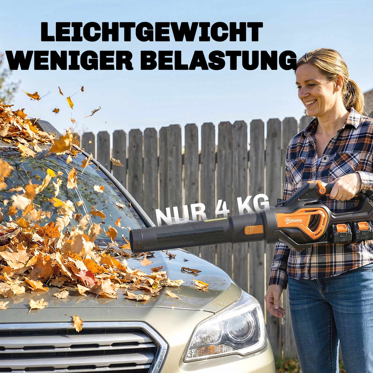 Cordless Leaf Blower 20V with 2x4.0Ah Batteries & Charger