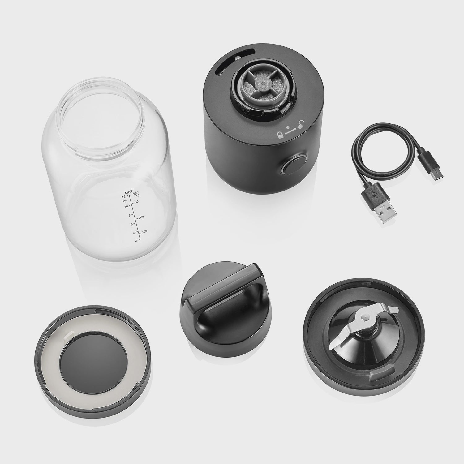 Cordless Smoothie Blender, USB-C, 350ml, Stainless Steel Blades