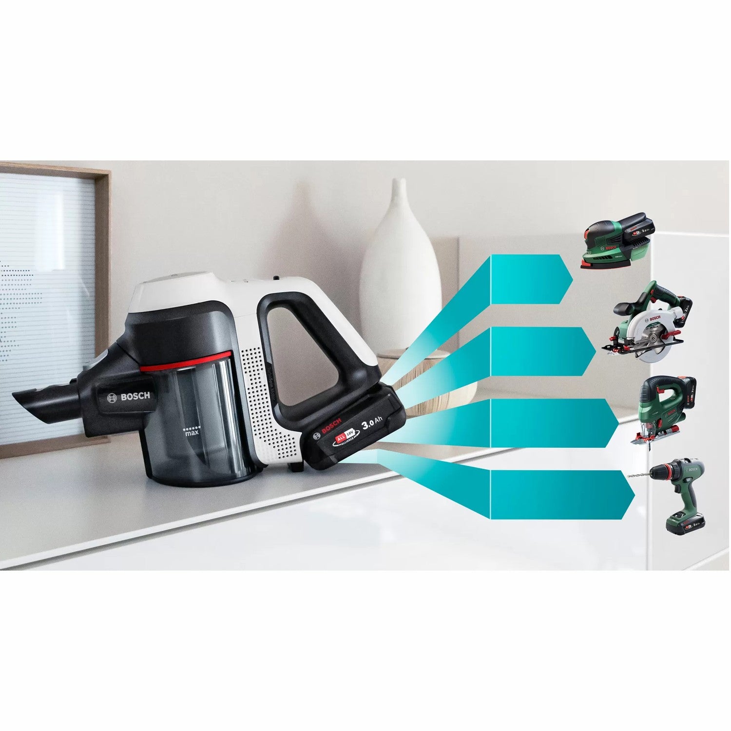 Cordless Vacuum Cleaner 18V, 3.0AH Battery, 40min Runtime
