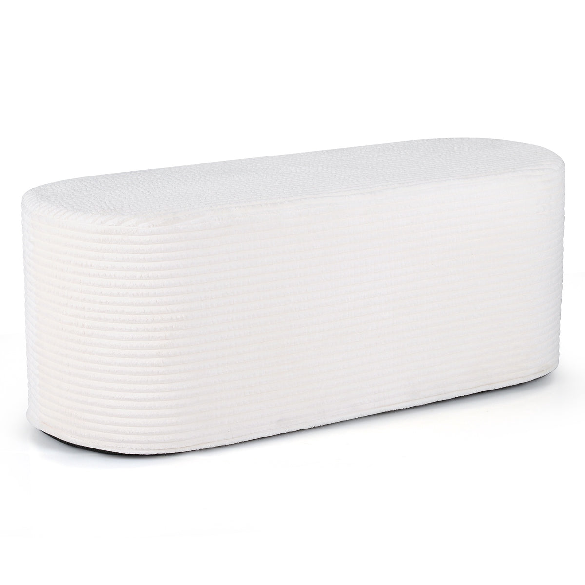 Corduroy Ottoman Bench, 120 cm, Beige, High-Density Foam