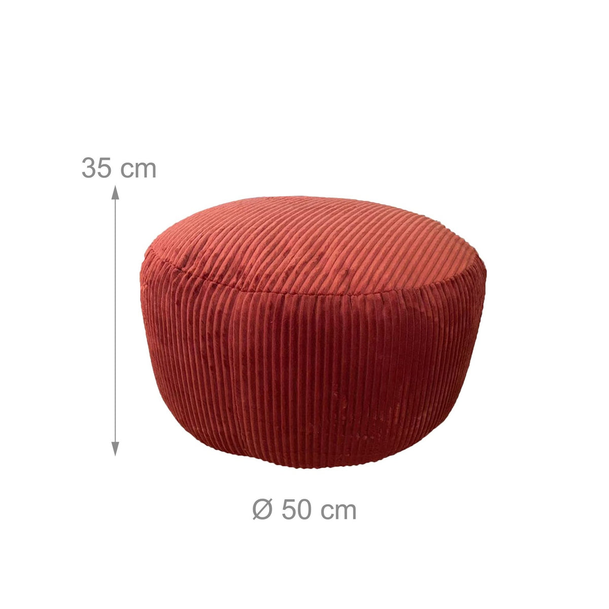 Corduroy Pouf – Round Floor Cushion, Boho Style