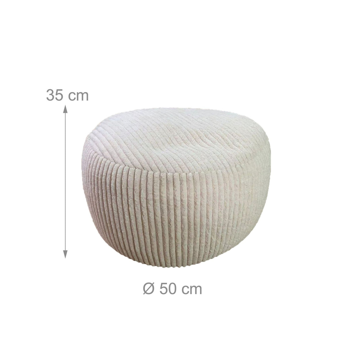 Corduroy Pouf – Round Floor Cushion, Boho Style