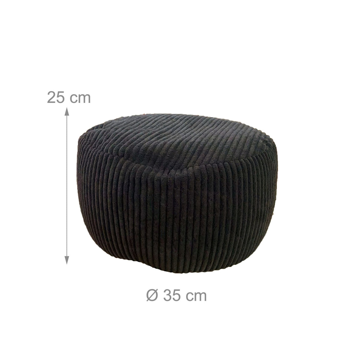Corduroy Pouf – Round Floor Cushion, Soft Cover