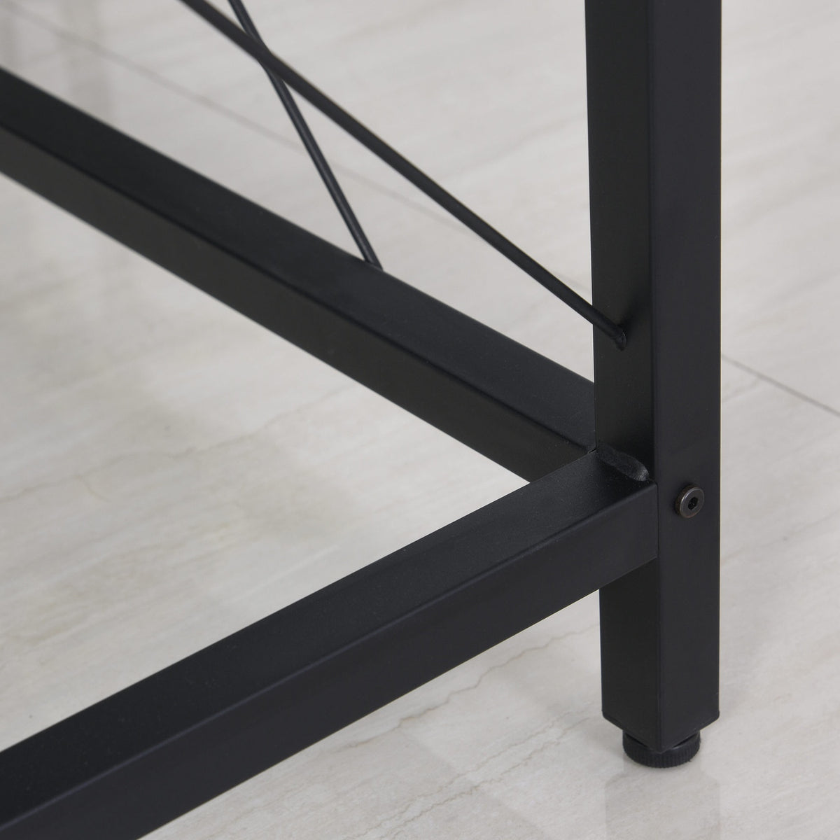 Corner Desk L-Shaped Computer Desk With Monitor Stand, Industrial Design, Steel, Black, 150X150X76Cm