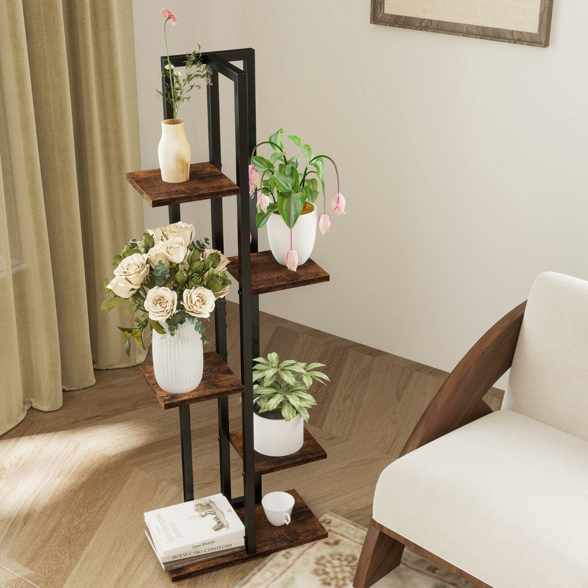 Corner Plant Stand Set, 3-Pack 4-6 Tier, Anti-Tip