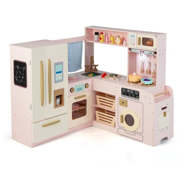 Corner Play Kitchen Set With Lights, Sounds, 22-Piece
