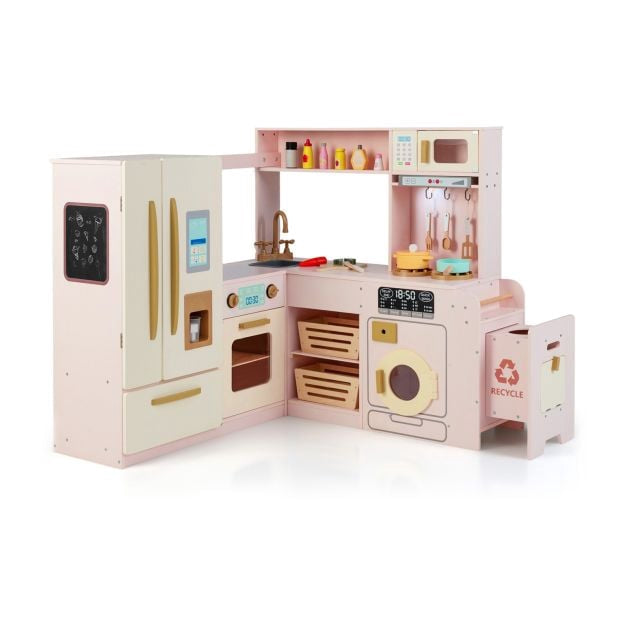 Corner Play Kitchen Set With Lights, Sounds, 22-Piece