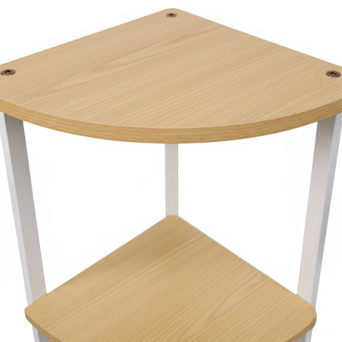Corner Shelf Unit, 5 Tiers, Metal Frame, Wood Finish