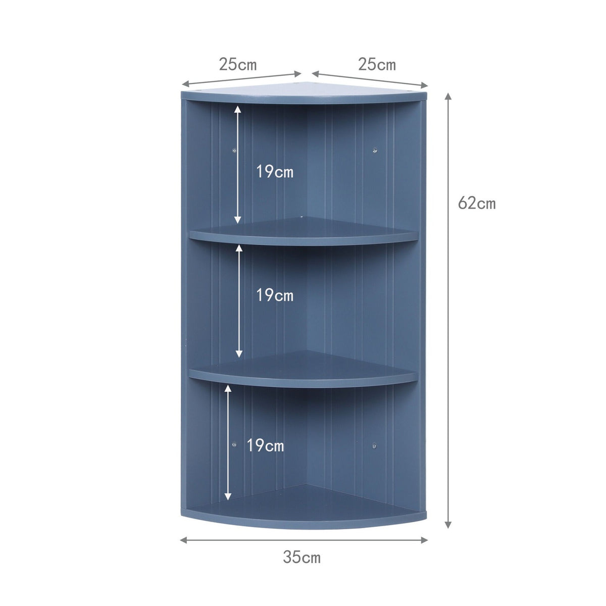Corner Shelf with 3 Tiers – Space-Saving MDF Storage