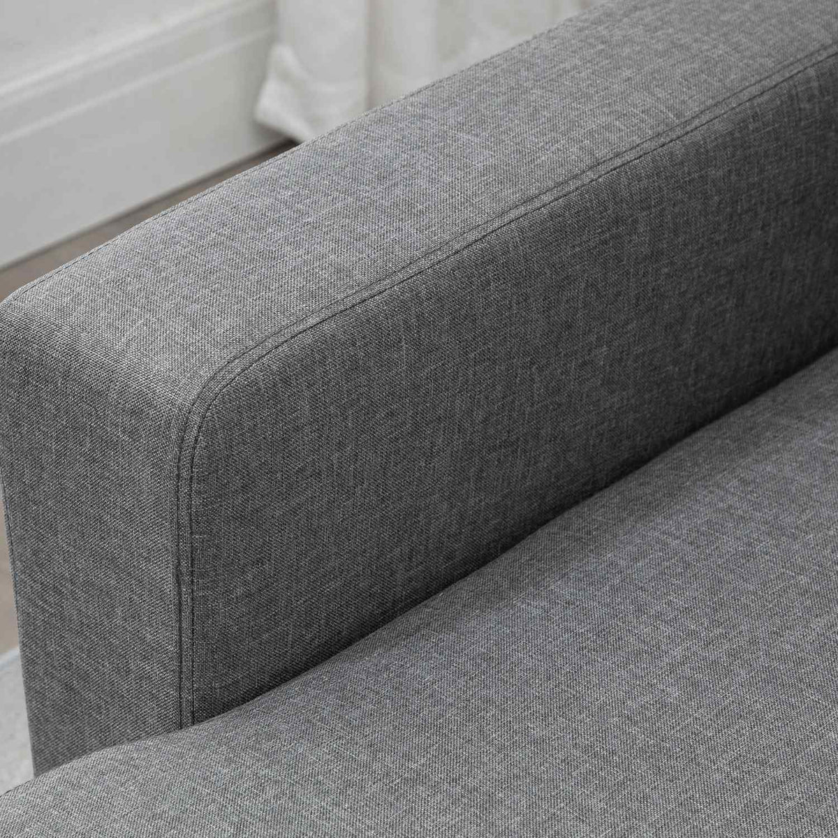 Corner Sofa With Sleeping Function, Storage Space, Corner Couch With Bed Box, Chaise Longue Sofa Bed, Fabric Sofa, L-Shape, Linen Touch, Light Gray 211.5 X 146 X 85 Cm