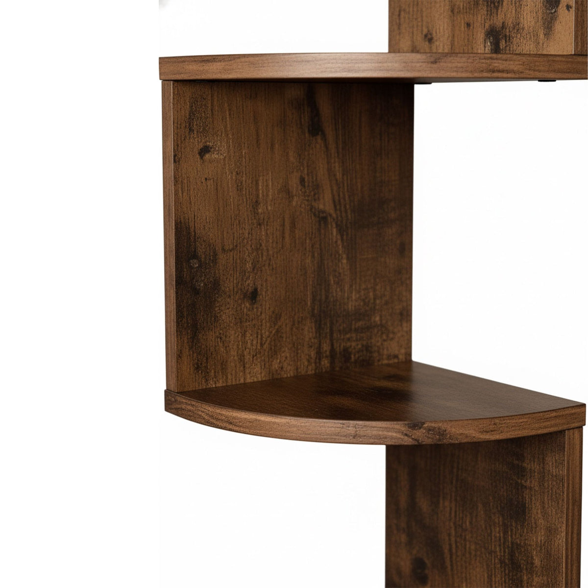 Corner Wall Shelf, 5 Tiers, Zigzag Design