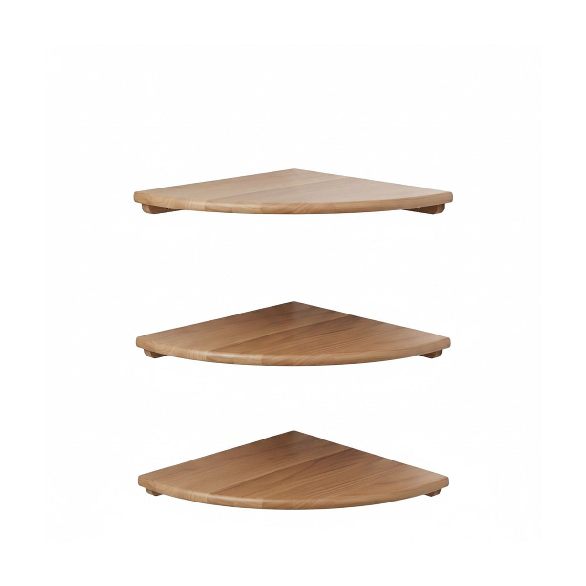 Corner Wall Shelf, Walnut, Wall-Mounted Semi-Circle