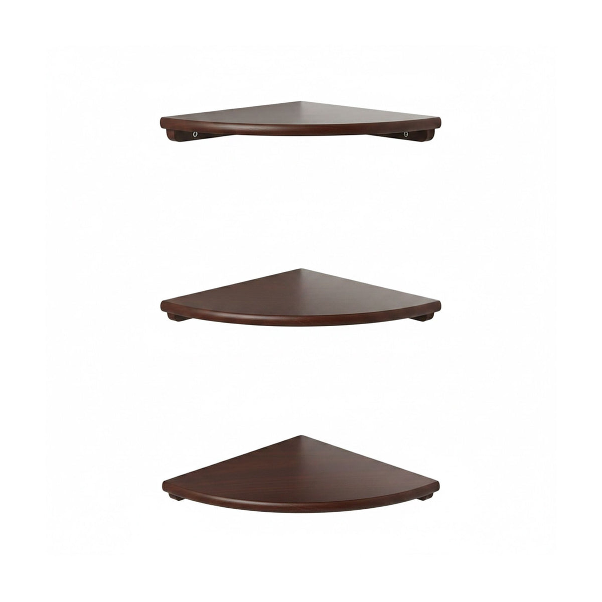 Corner Wall Shelf, Walnut, Wall-Mounted Semi-Circle