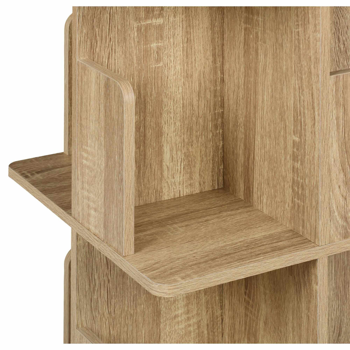 Corner bookcase with wood look