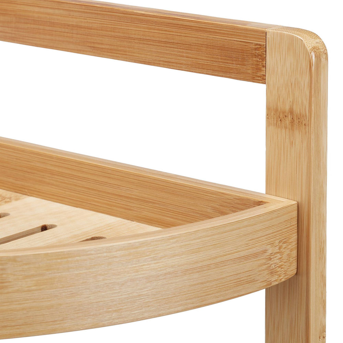 Corner shelf in bamboo with 3 shelves