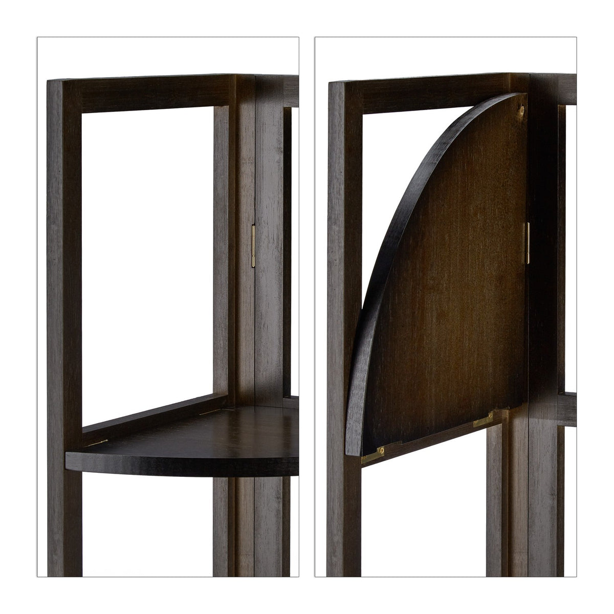 Corner shelf in bamboo with 4 shelves