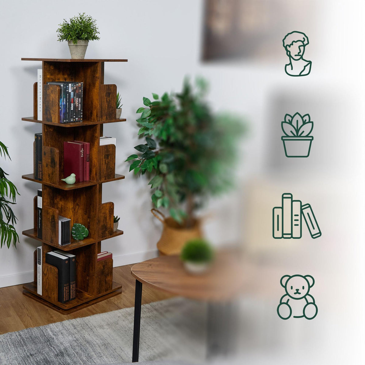 Corner shelf in industrial style