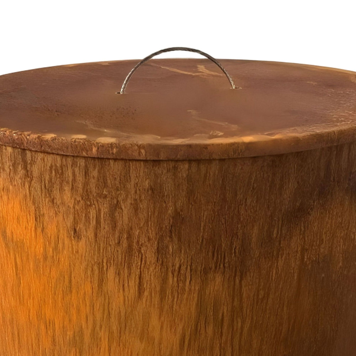Corten Steel Fire Bowl with Lid – Tall Design