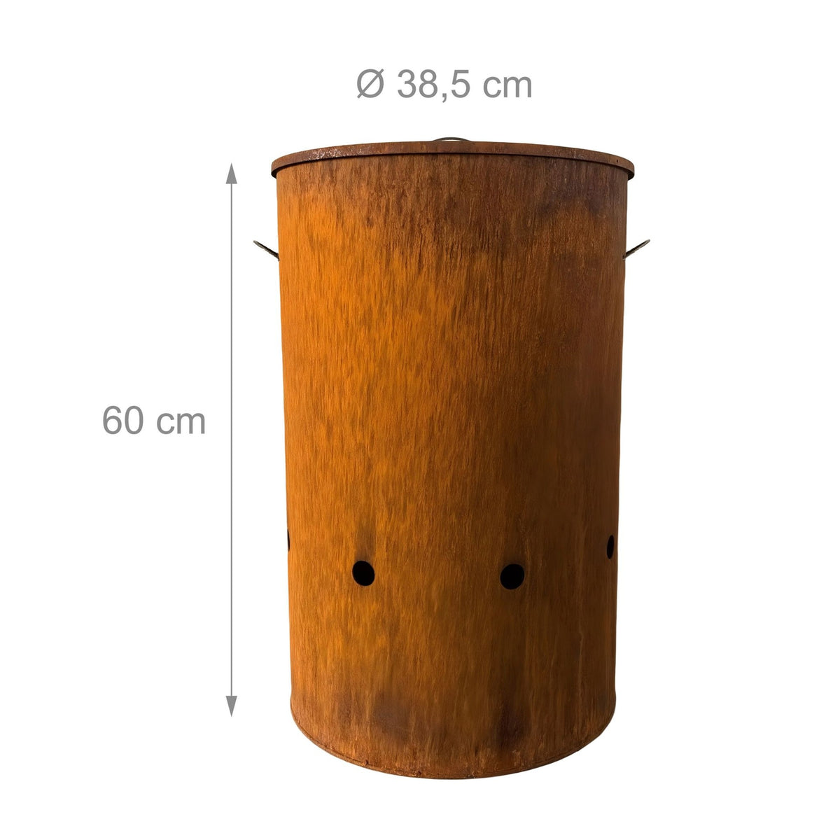 Corten Steel Fire Bowl with Lid – Tall Design