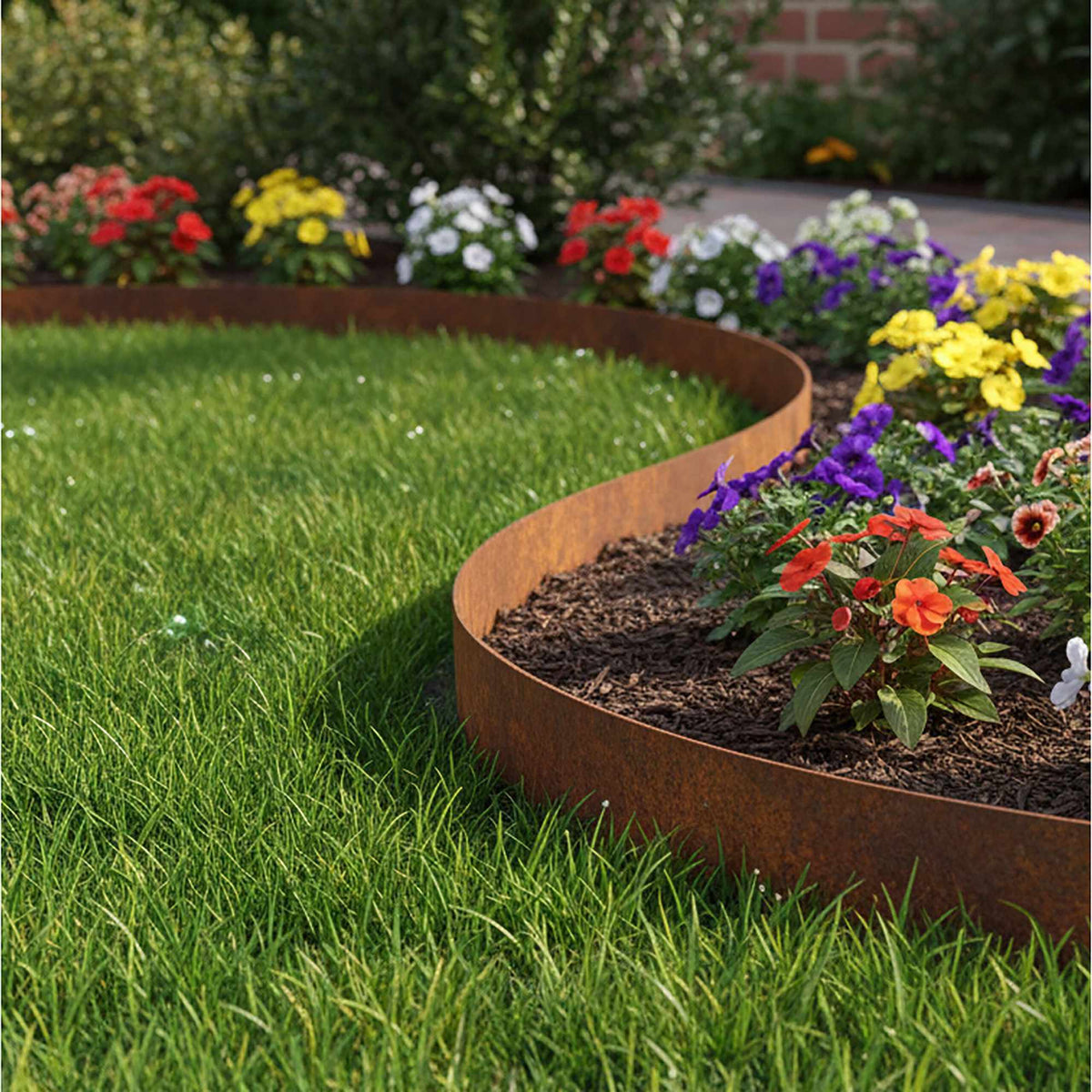 Corten Steel Lawn Edging – Flexible Garden Border