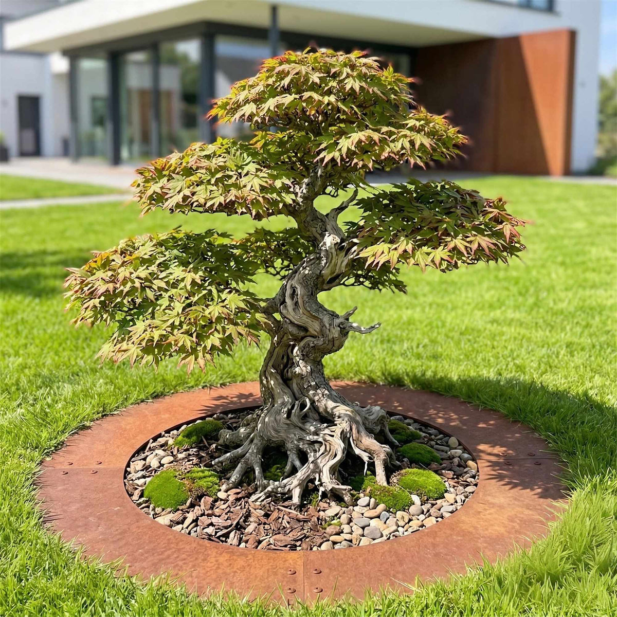 Corten Steel Tree Ring – Round Mowing Edge for Lawns