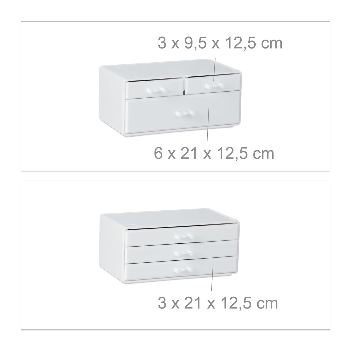 Cosmetics storage with 6 drawers