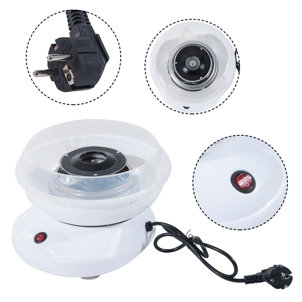 Cotton Candy Machine Model 1 In White, Ideal For Parties And Celebrations, Easy To Use