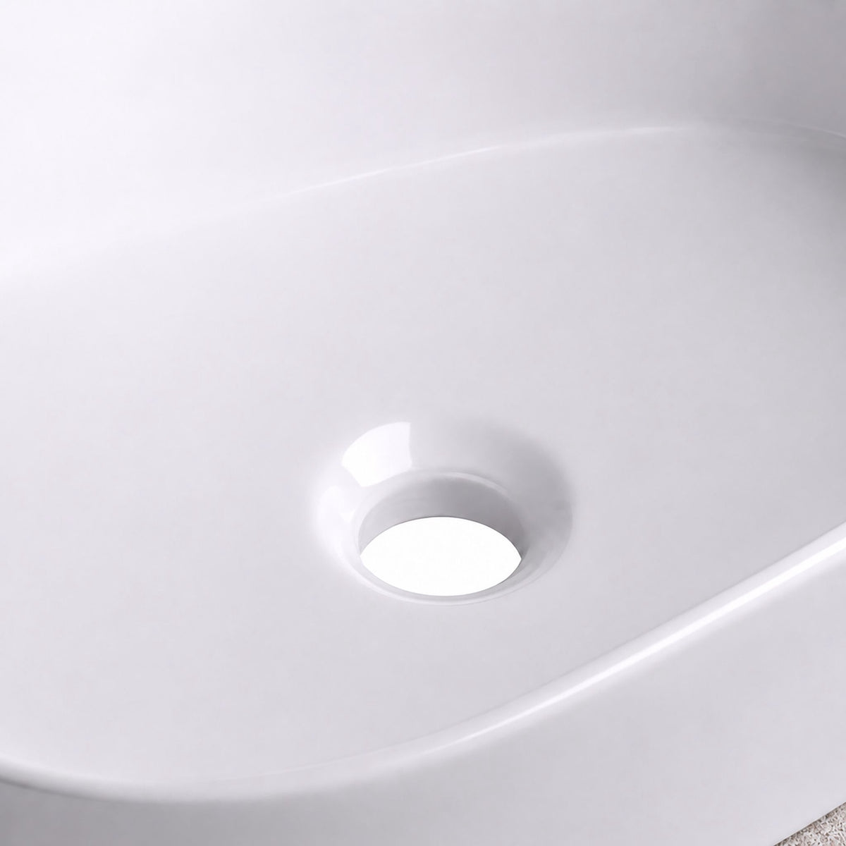 Countertop Ceramic Washbasin, White, 55 x 34 x 14.5 cm