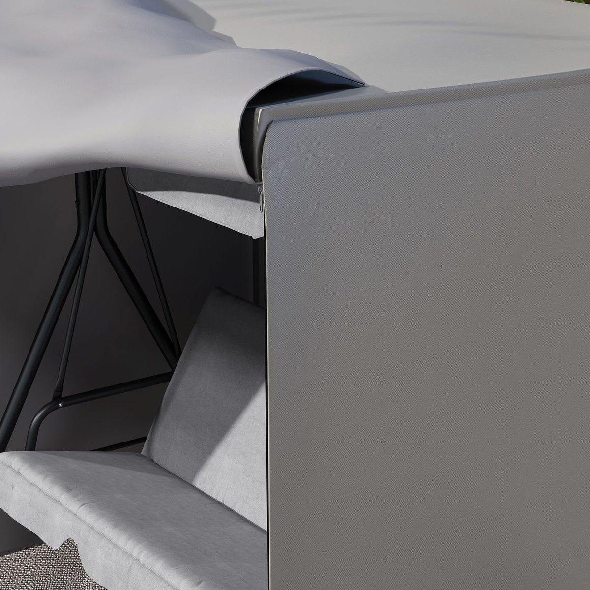 Cover For Garden Swing Protective Cover Waterproof With Sun Protection, Oxford, Gray, 177X114X152Cm