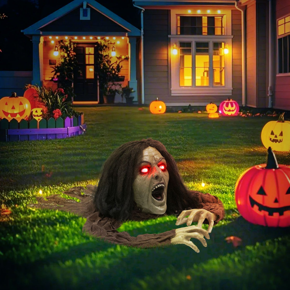 Crawling Zombie Decoration with Lights & Sound
