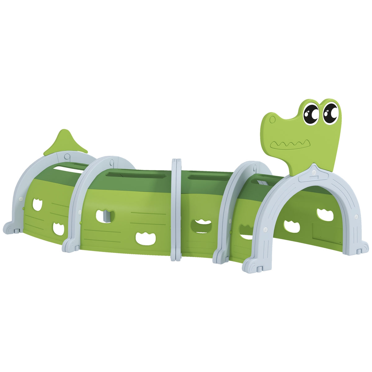 Crawling tunnel for children, play tunnel 194 cm, in cartoon crocodile, tunnel children, for children 3-6 years, plastic, indoor outdoor, green