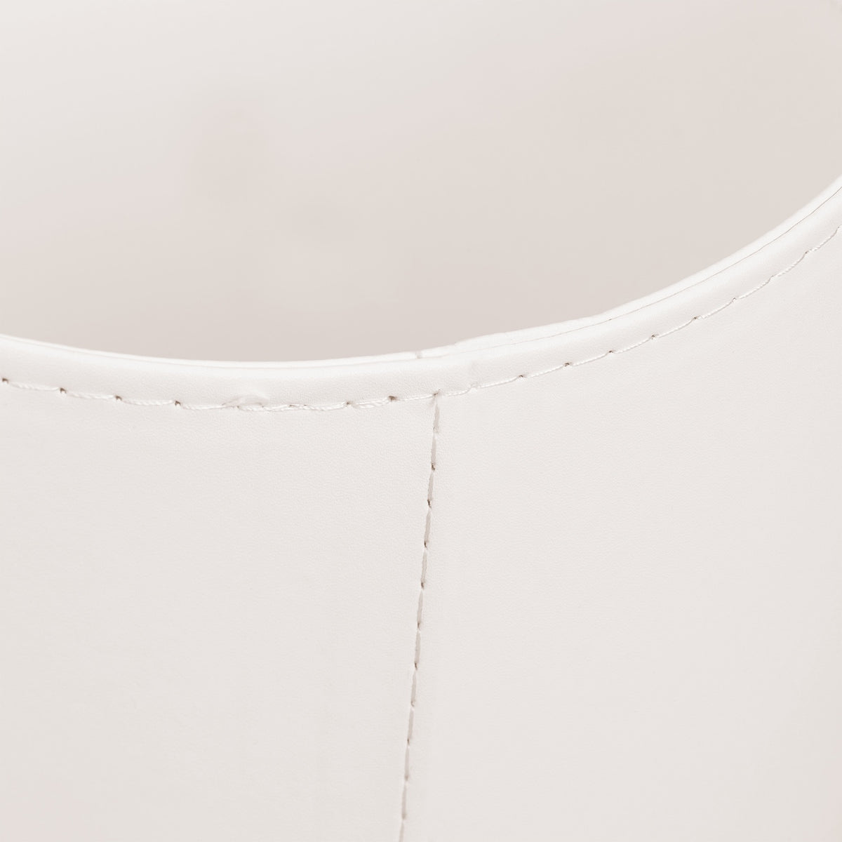 Cream White Wooden basket Artificial leather